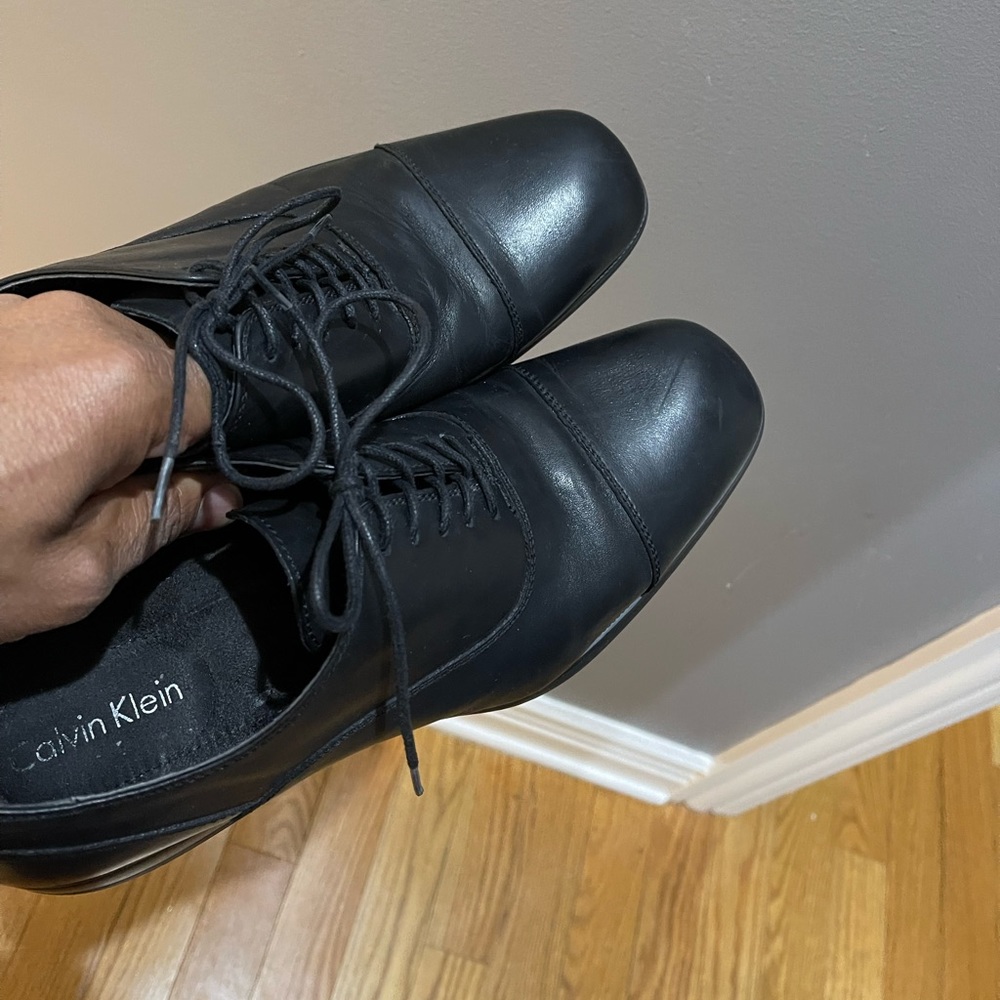 Calvin Klein Carlton lace-up dress shoes Blk Sz 9M - Picture 7 of 16